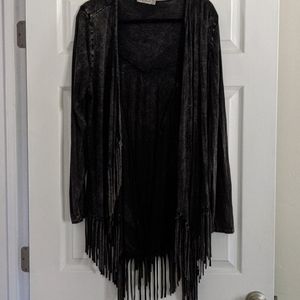 Long sleeve fringe style jacket